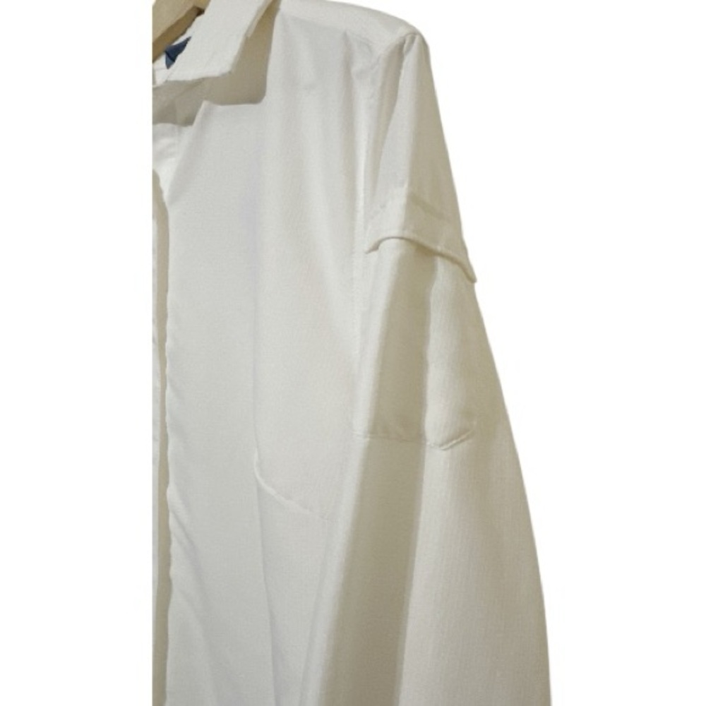 Duluth Trading Co White Ripstop Performance Button Up Shirt Women's Large L Tech - Picture 5 of 8
